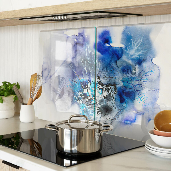 Chopping board glass Abstract blue patterns