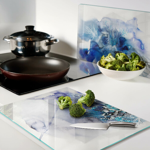 Chopping board glass Abstract blue patterns
