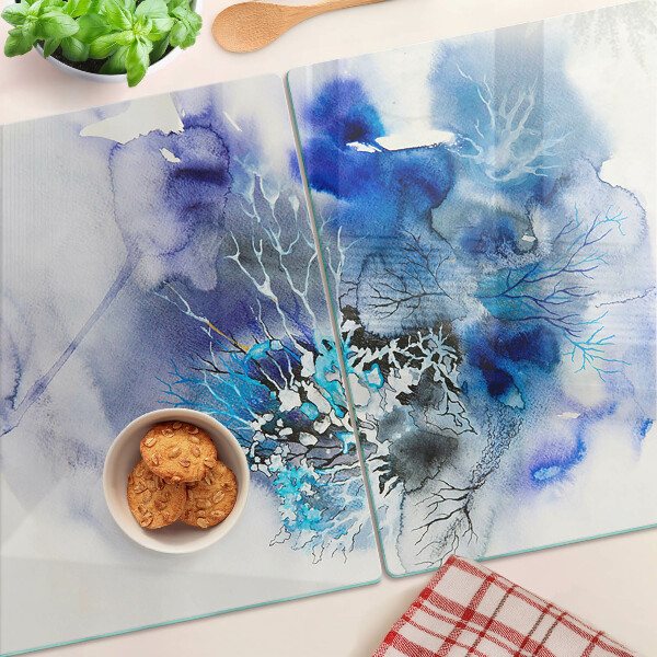Chopping board glass Abstract blue patterns