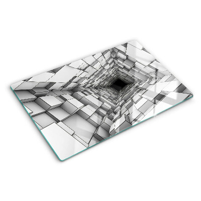 Glass chopping board 3D cube maze
