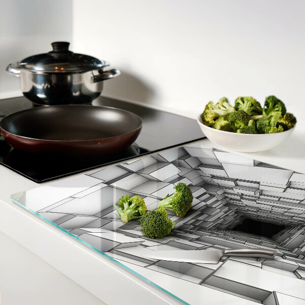 Glass chopping board 3D cube maze