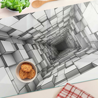 Glass chopping board 3D cube maze