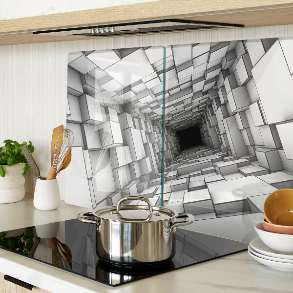 Glass chopping board 3D cube maze