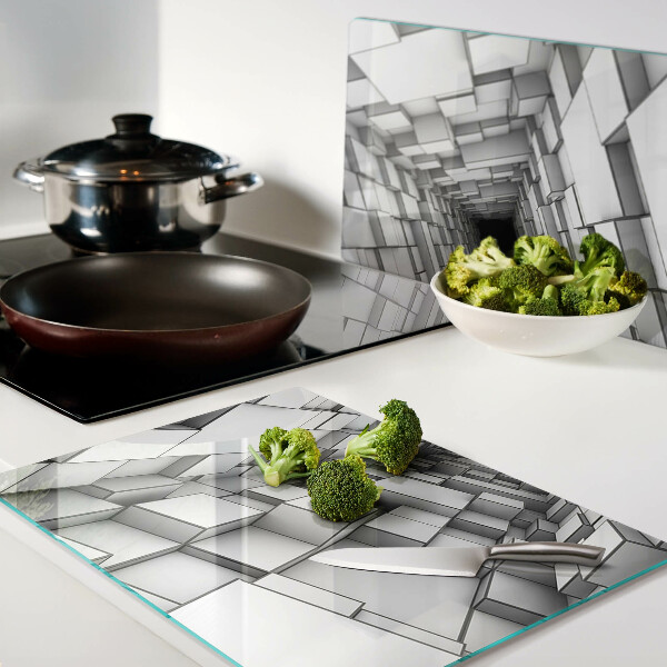 Glass chopping board 3D cube maze