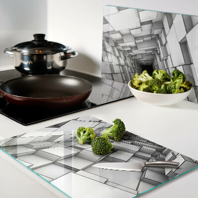 Glass chopping board 3D cube maze