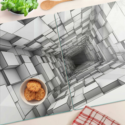 Glass chopping board 3D cube maze