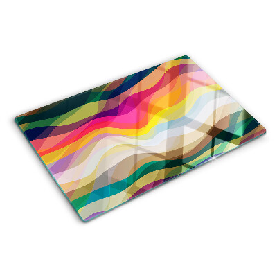 Glass cutting board Abstract color waves