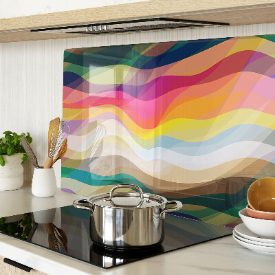 Glass cutting board Abstract color waves
