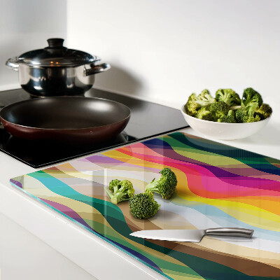 Glass cutting board Abstract color waves