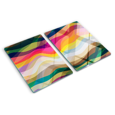 Glass cutting board Abstract color waves