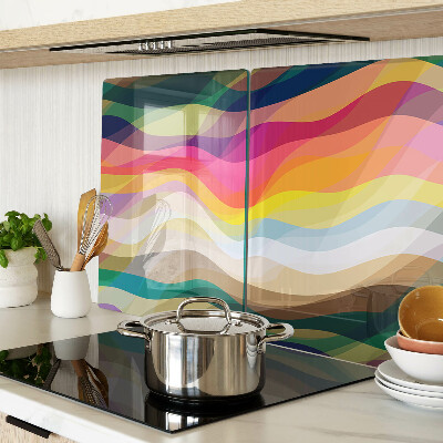 Glass cutting board Abstract color waves