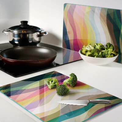 Glass cutting board Abstract color waves