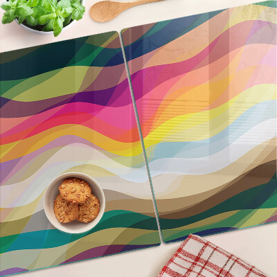 Glass cutting board Abstract color waves