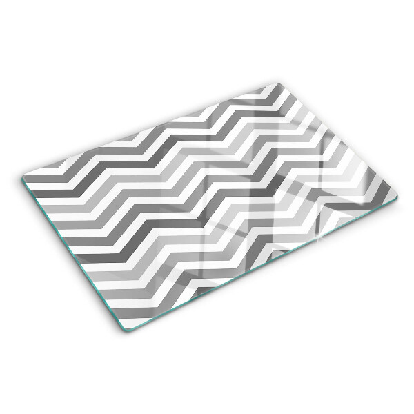 Chopping board Zigzags in shades of gray