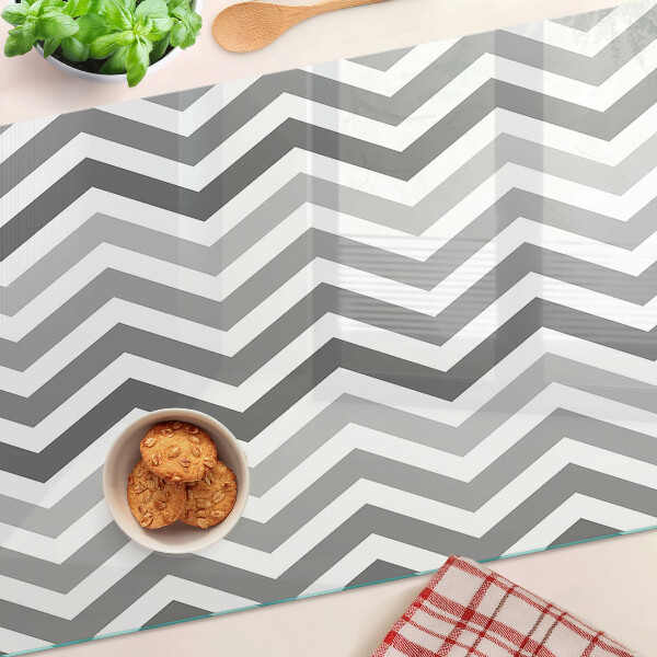 Chopping board Zigzags in shades of gray