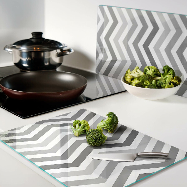 Chopping board Zigzags in shades of gray