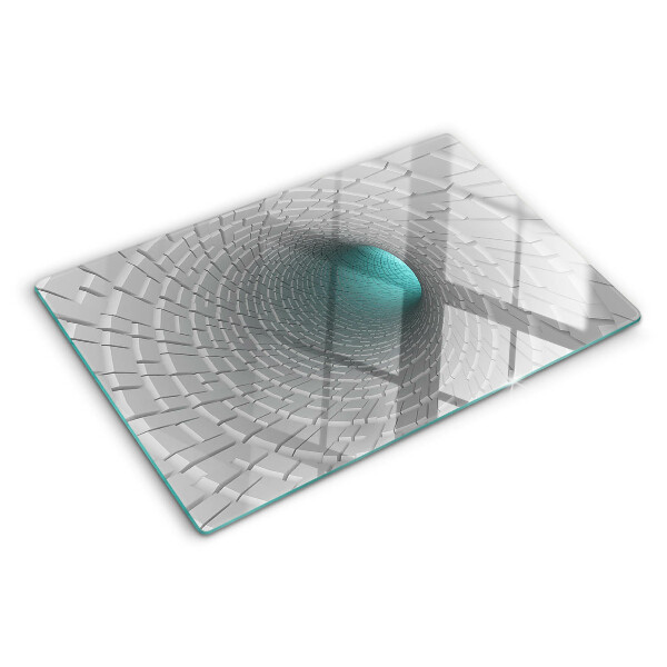 Chopping board glass 3D tunnel with depth effect