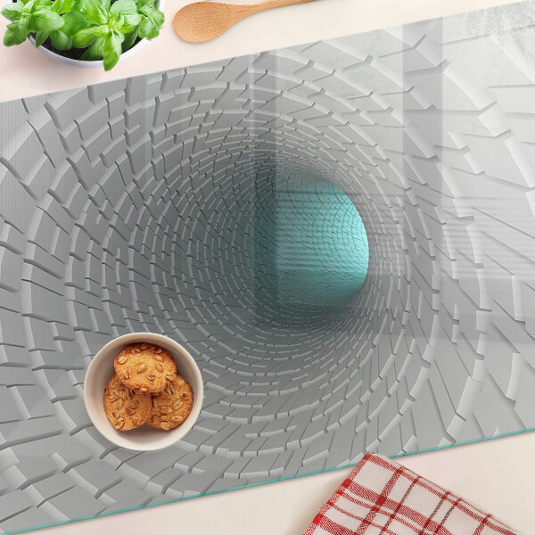 Chopping board glass 3D tunnel with depth effect