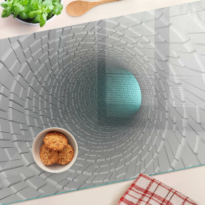 Chopping board glass 3D tunnel with depth effect