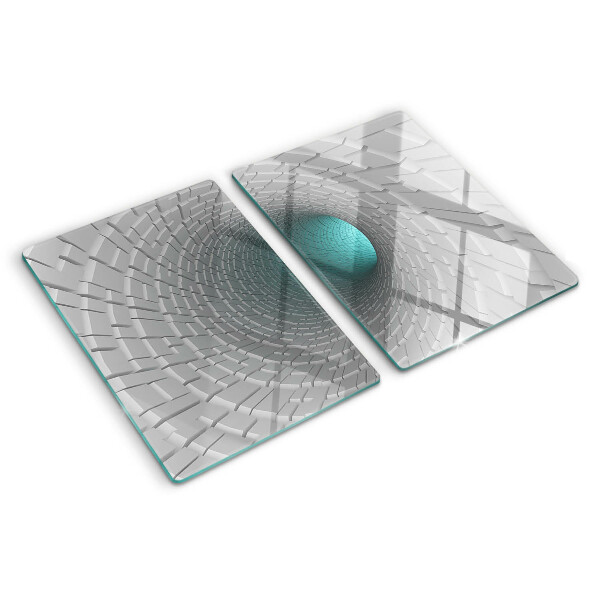 Chopping board glass 3D tunnel with depth effect