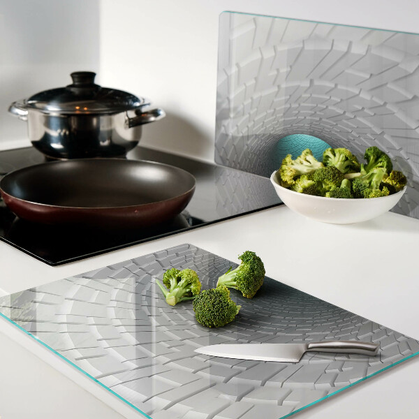 Chopping board glass 3D tunnel with depth effect