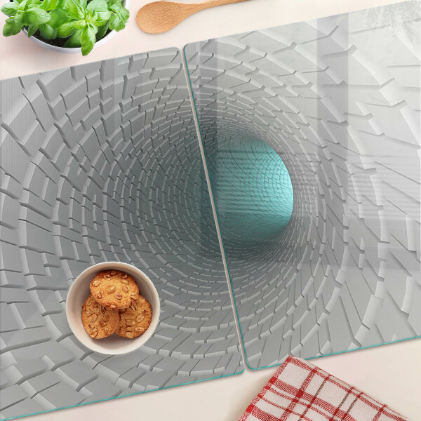 Chopping board glass 3D tunnel with depth effect
