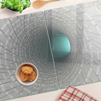 Chopping board glass 3D tunnel with depth effect