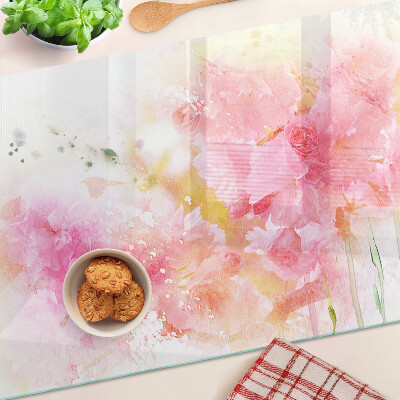 Cutting board Floral watercolors in pastel colors