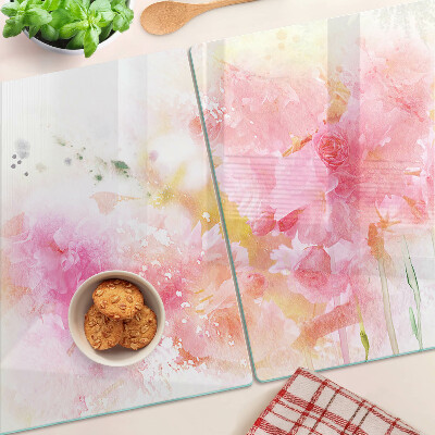 Cutting board Floral watercolors in pastel colors