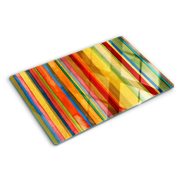 Glass chopping board Colorful abstract stripes