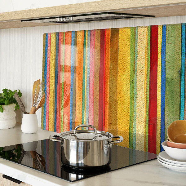 Glass chopping board Colorful abstract stripes