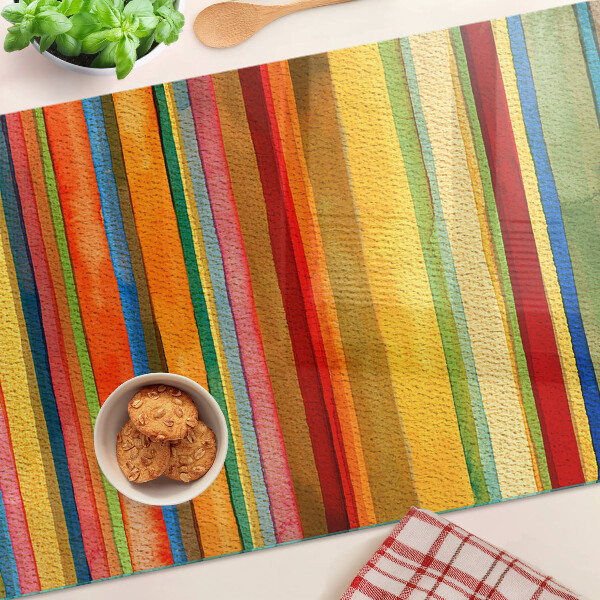 Glass chopping board Colorful abstract stripes