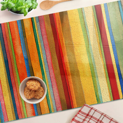 Glass chopping board Colorful abstract stripes