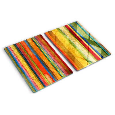 Glass chopping board Colorful abstract stripes