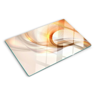 Glass cutting board Light waves in shades of gold