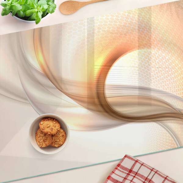 Glass cutting board Light waves in shades of gold