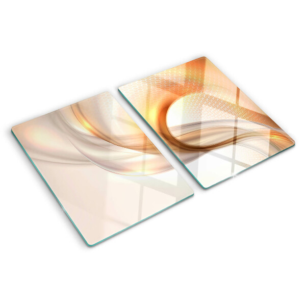Glass cutting board Light waves in shades of gold