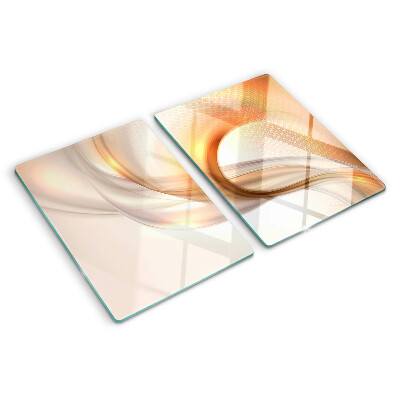 Glass cutting board Light waves in shades of gold