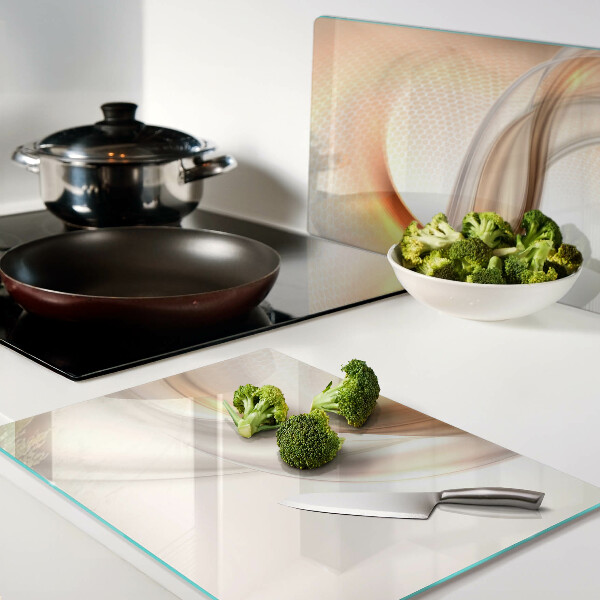 Glass cutting board Light waves in shades of gold