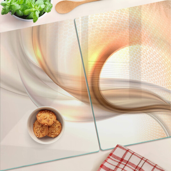 Glass cutting board Light waves in shades of gold