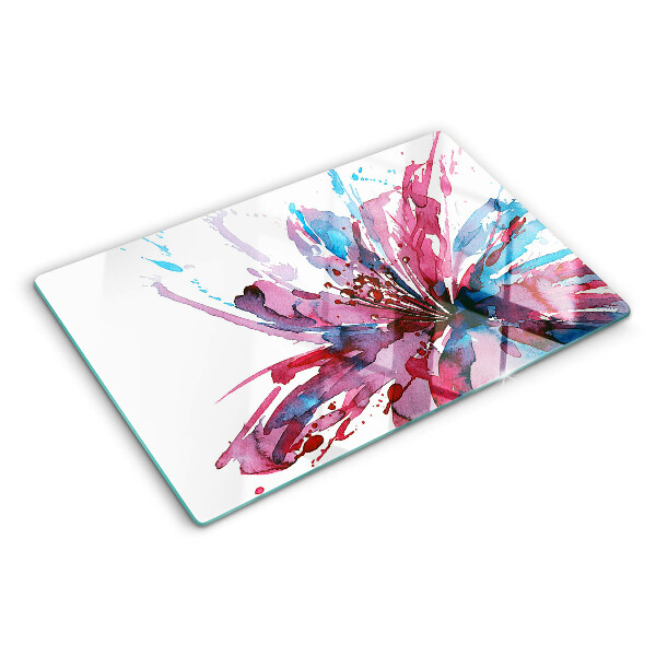 Glass kitchen board Floral watercolors in intense colors