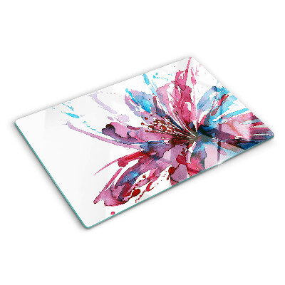 Glass kitchen board Floral watercolors in intense colors