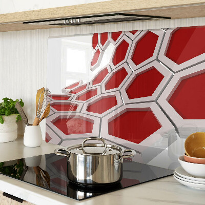 Chopping board Hexagonal motif in shades of red