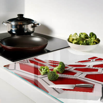 Chopping board Hexagonal motif in shades of red