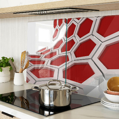 Chopping board Hexagonal motif in shades of red