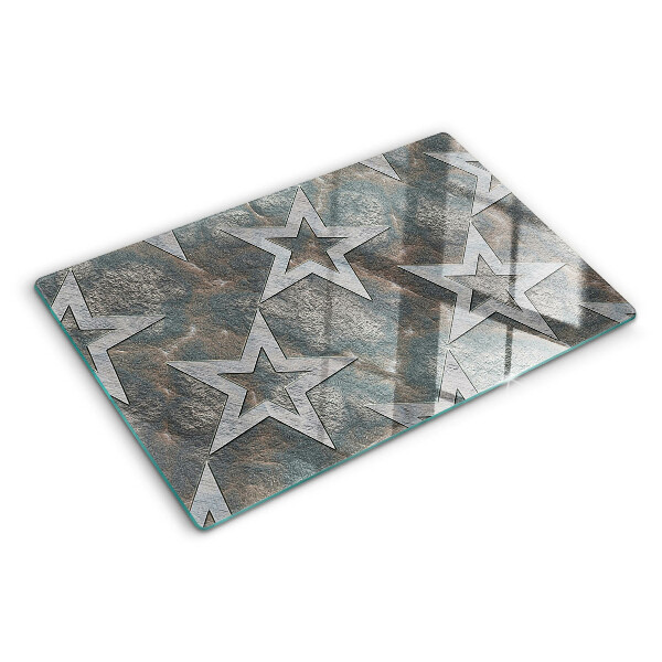 Chopping board glass Stars on texture background