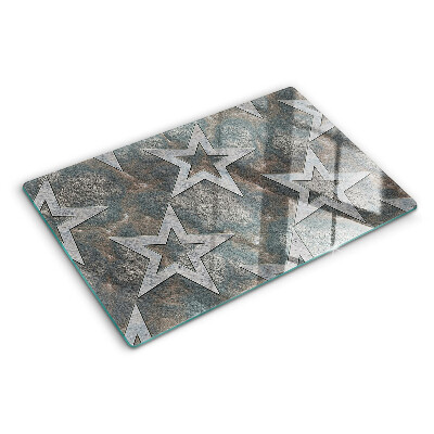 Chopping board glass Stars on texture background