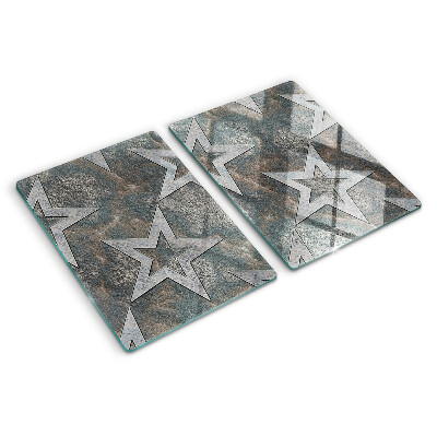 Chopping board glass Stars on texture background