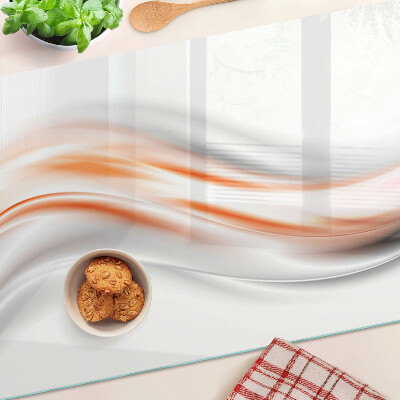 Cutting board Waves in shades of orange and gray