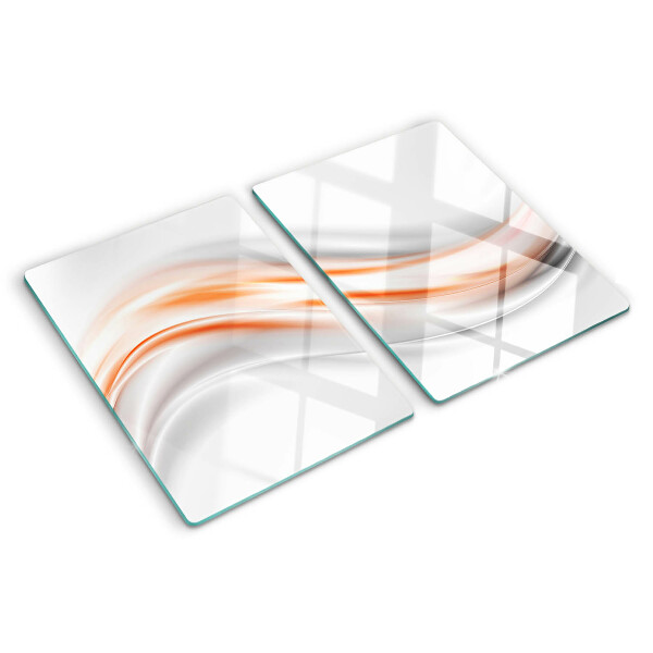 Cutting board Waves in shades of orange and gray